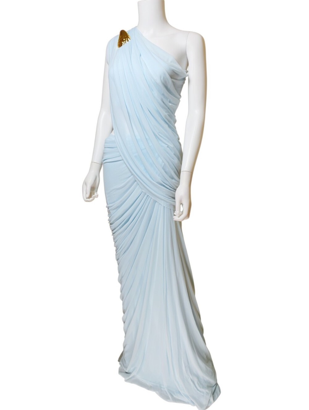 NWT $450 DEME BY GABRIELLA The Aurora Dress Gown In Baby Blue Small - Picture 5 of 6